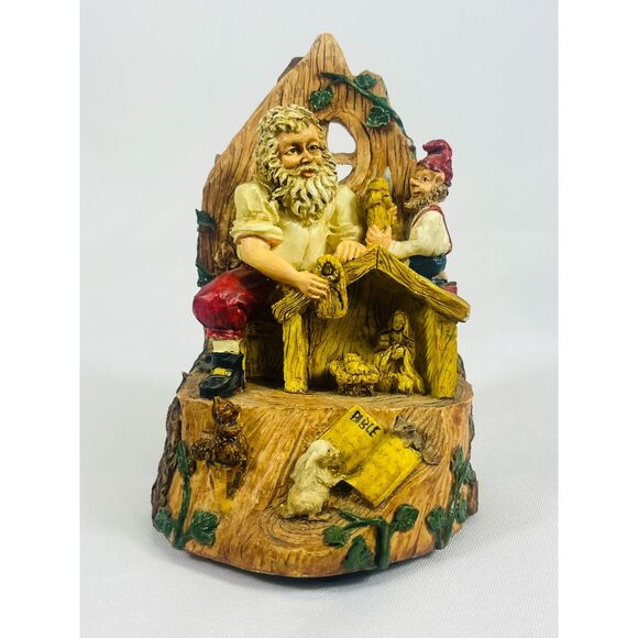 House of Lloyd Santa Building Nativity Silent Night Jesus Music Box Creche - Picture 2 of 9